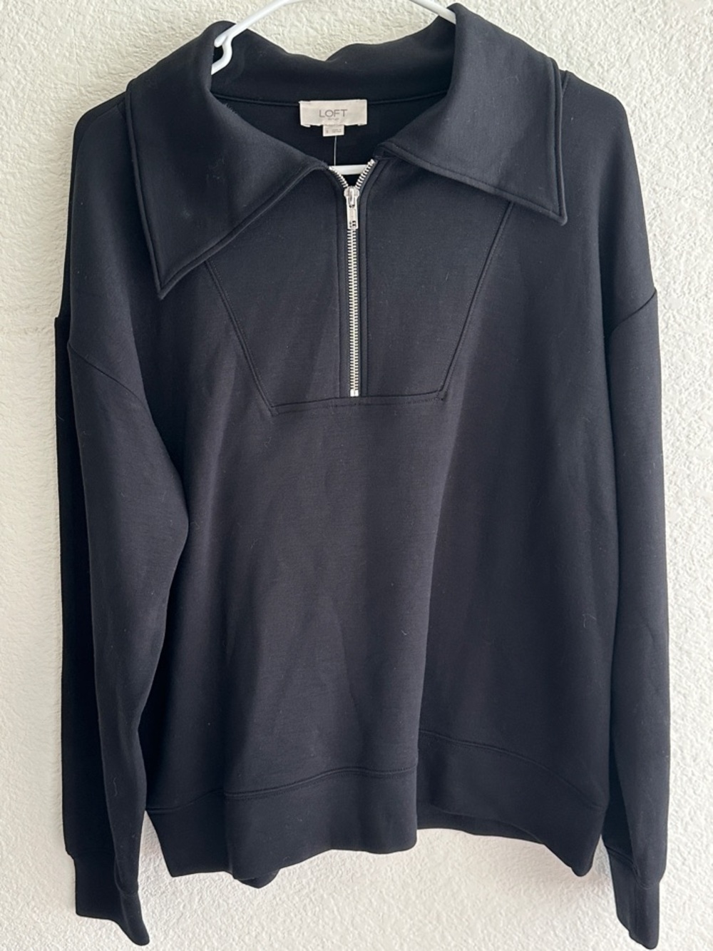 LOFT Black Women’s Half-Zip Sweatshirt